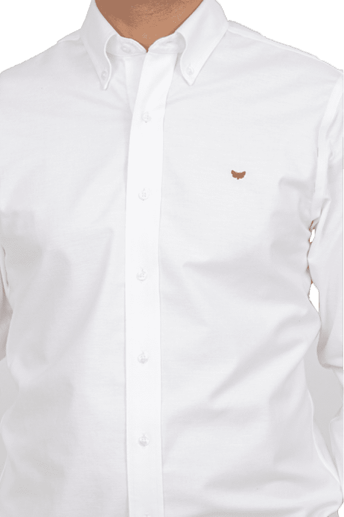 חולצה-לבנה-עם-כפתורים-בצווארון-גזרה-צרה-סמל-בורדו-1_optimized