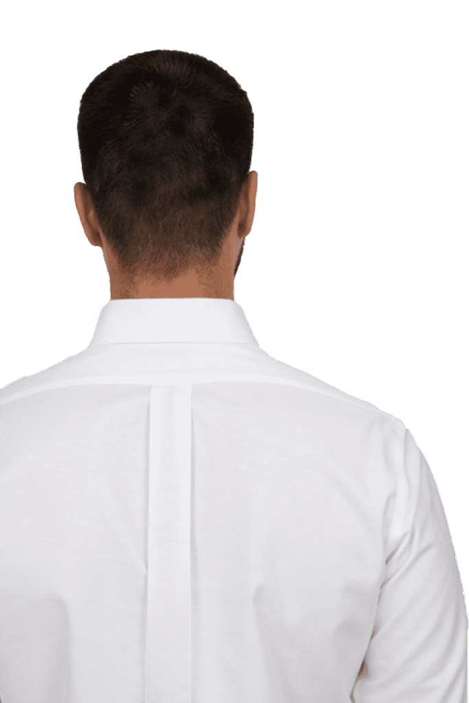 חולצה-לבנה-עם-כפתורים-בצווארון-גזרה-צרה-סמל-בורדו-2_optimized