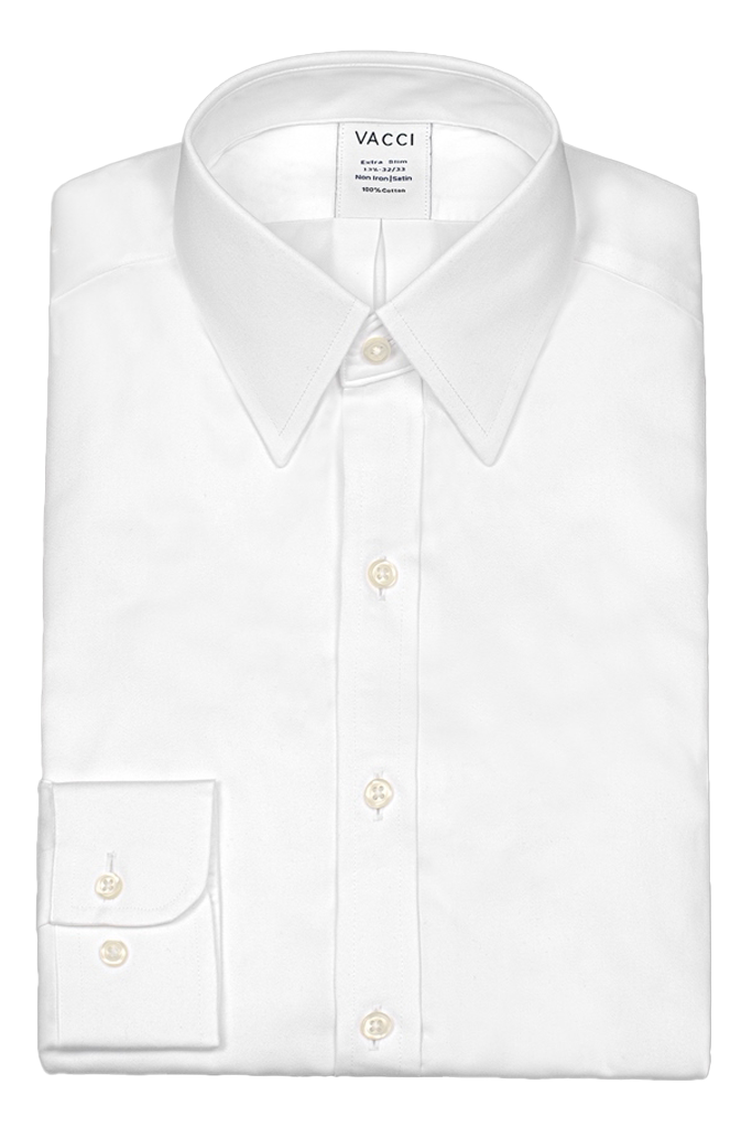 חולצה-לבנה-צווארון-אמריקאי-שרוול-שורט-3233-גזרה-צרה-2