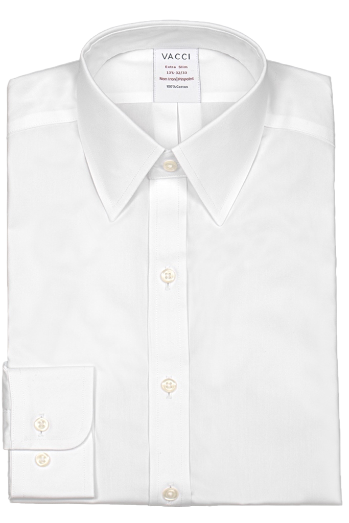 חולצה-מכופתרת-לבנה-שרוול-3233-גזרה-צרה-צווארון-אמריקאי-2