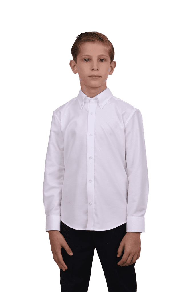 חולצת-ילד-לבנה-תווית-צהוב-כפתורים-בצווארון_optimized