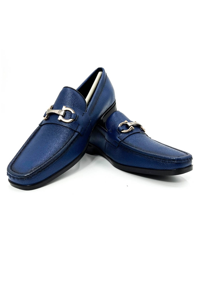 נעליים אלגנטיות לגבר צבע כחול עם אבזם דגם C21