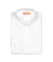 חולצה לבנה עם כפתורים בצווארון גזרה רגילה בד אוקספורד - 