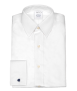 חולצה לבנה גזרה רגילה עם שרוול חפתים צווארון אמריקאי  - 