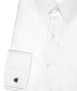 חולצה לבנה גזרה רגילה עם שרוול חפתים צווארון אמריקאי  - 