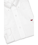 חולצה לבנה עם כפתורים בצווארון גזרה צרה סמל בורדו - 