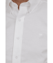 חולצה לבנה עם כפתורים בצווארון גזרה צרה סמל לבן - 