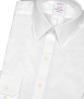 חולצה מכופתרת לבנה שרוול 32/33 גזרה צרה צווארון אמריקאי - 