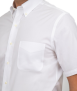 חולצה לבנה עם כפתורים בצווארון שרוול קצר גזרה רגילה - 