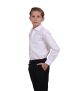 חולצת ילד לבנה עם צווארון קלאסי ושרוול ארוך - 
