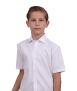 חולצת ילד לבנה עם צווארון קלאסי ושרוול קצר - 